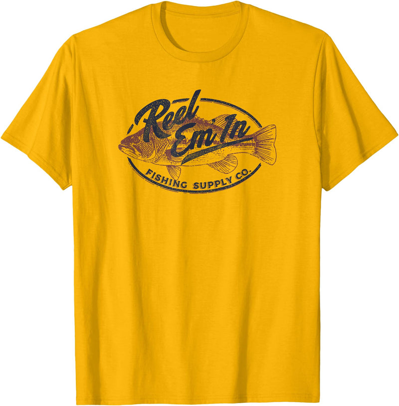 Trendy Apparel Trendy Reel Em' In Fishing Supply Co. Logo T-Shirt - Golden Yellow