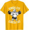 Iron Jungle Apparel Kinda Fit Sorta Fat Polar Bear Gym Weightlifting Workout T-Shirt - Golden Yellow