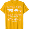 BBQ Barbecue Shirts Men Women Grilling Gifts Cow Pig Chicken Walk Bar B Q Bbq Barbecue Grilling Men Women T-Shirt - Golden Yellow