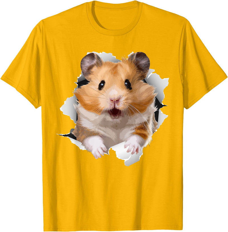 Cute Hamster Design for Men Women Kids Animal Hamster Lovers T-Shirt - Golden Yellow