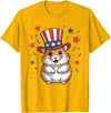 Patriotic Hamster Animals Lovers Independence 4th of July T-Shirt - Golden Yellow