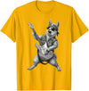 Rock Guitar Llama Stuff Accessories & Gifts Llama Playing Guitar Rock & Roll Llamas Alpaca Rocker Music T-Shirt - Golden Yellow