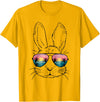 Cute Bunny Easter Lover Bunny Graphic T-Shirt in Golden Yellow