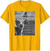 When Pigs Fly Pig Lover Designs Apparel Gifts Cow Selfie With Flying Pigs Fly Funny Gift for Men Women Kid T-Shirt - Golden Yellow