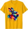 Splash Art Rabbit T-Shirt in Golden Yellow
