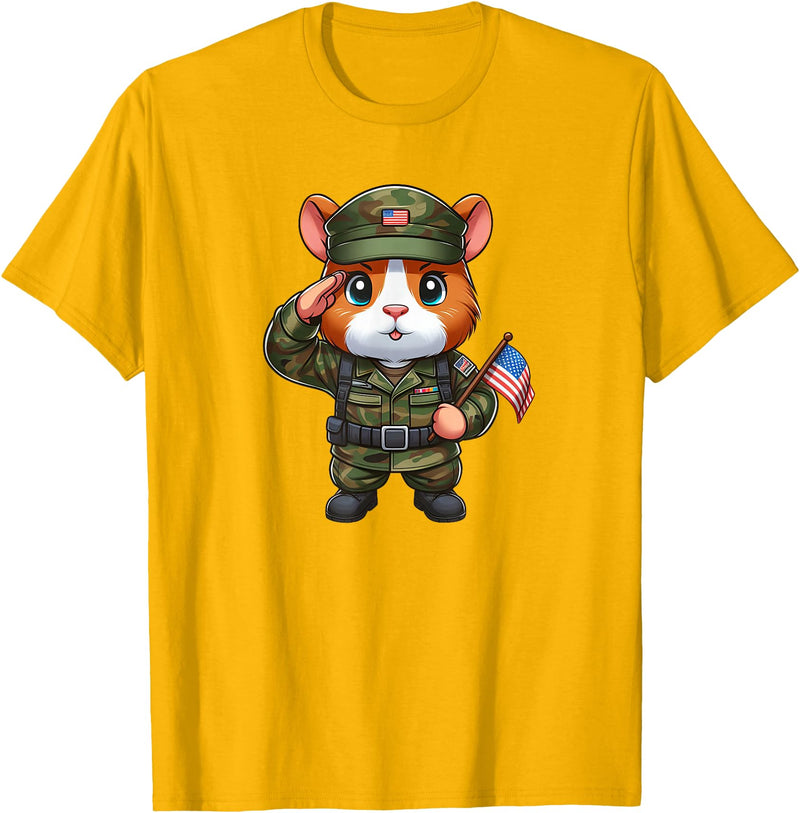 Funny Guinea Pig Gifts Guinea Pig Army Pet Funny Military T-Shirt - Golden Yellow