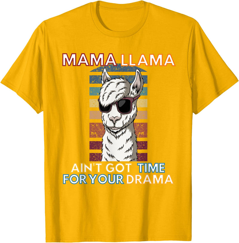 Mama Llama Designs Mama Llama Mom Funny Saying Cute Design For Men Women Kids T-Shirt - Golden Yellow