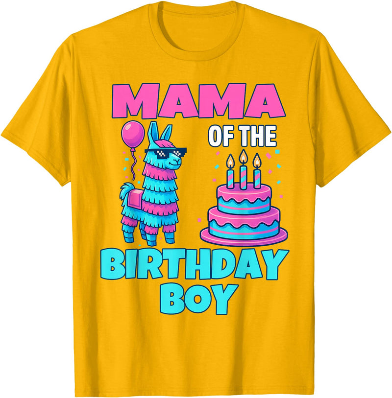 gaming gamer Birthday Llama Pinata Family Apparel mama Birthday Boy Llama Pinata Party family mathing women T-Shirt - Golden Yellow