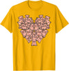 Pig Lover Shirts For Men Women Kids Pigs Heart Shape Cute Love Hog Swine Girls Kids Women Men T-Shirt - Golden Yellow