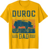 Retro Duroc Farmer Gift for Men Farming Breed - Vintage Duroc Pig Dad T-Shirt - Golden Yellow