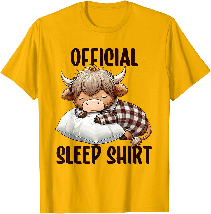 Animal Sleepwear & Night Pajamas Kids Women Men Highland Cow, Nightgown Official Sleepshirt Nightshirt Sleep T-Shirt -