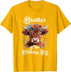 Brother Highland Cow Birthday Girl Brother Of The Birthday Girl Highland Cow Farm Family T-Shirt - Golden Yellow
