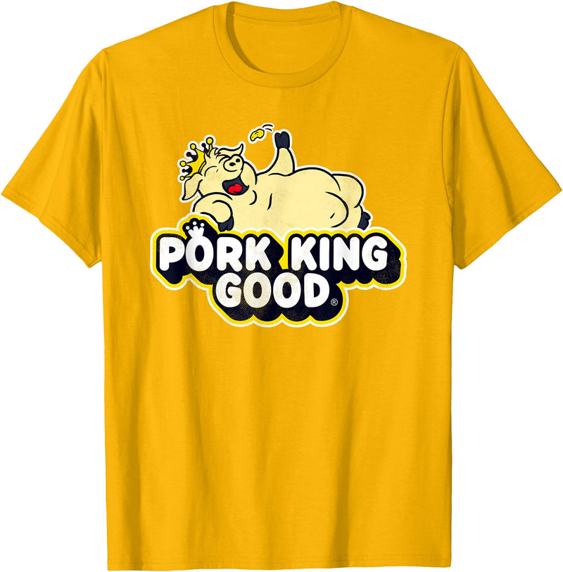 Pork King Good 70's Throwback Pig Logo T-Shirt - Golden Yellow