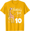 Giraffe Birthday Party by LazyPanda Giraffe 10th Birthday Girl 10 Years Old Giraffe Lover T-Shirt - Golden Yellow