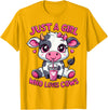 Cute Cow Lover Cow Just A Girl Who Loves Cows T-Shirt - Golden Yellow