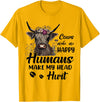 Cows Make Me Happy Humans Make My Head Hurt T-Shirt - Golden Yellow