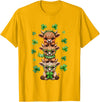 St Patricks Day Highland Cow Lucky Irish Shamrock Funny St Patrick's Day Highland Cow Lucky Shamrock Irish T-Shirt - Golden