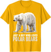 Polar Bears Polar Bear Lovers Shop Just a Boy who loves Polar Bears Polar Bear T-Shirt - Golden Yellow
