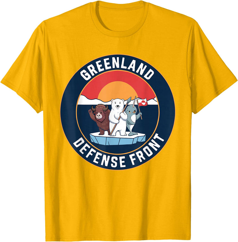 Greenland Defense Front Polar Bear tee Greenland Guard Polar Bear Spear Arctic Emblem T-Shirt - Golden Yellow