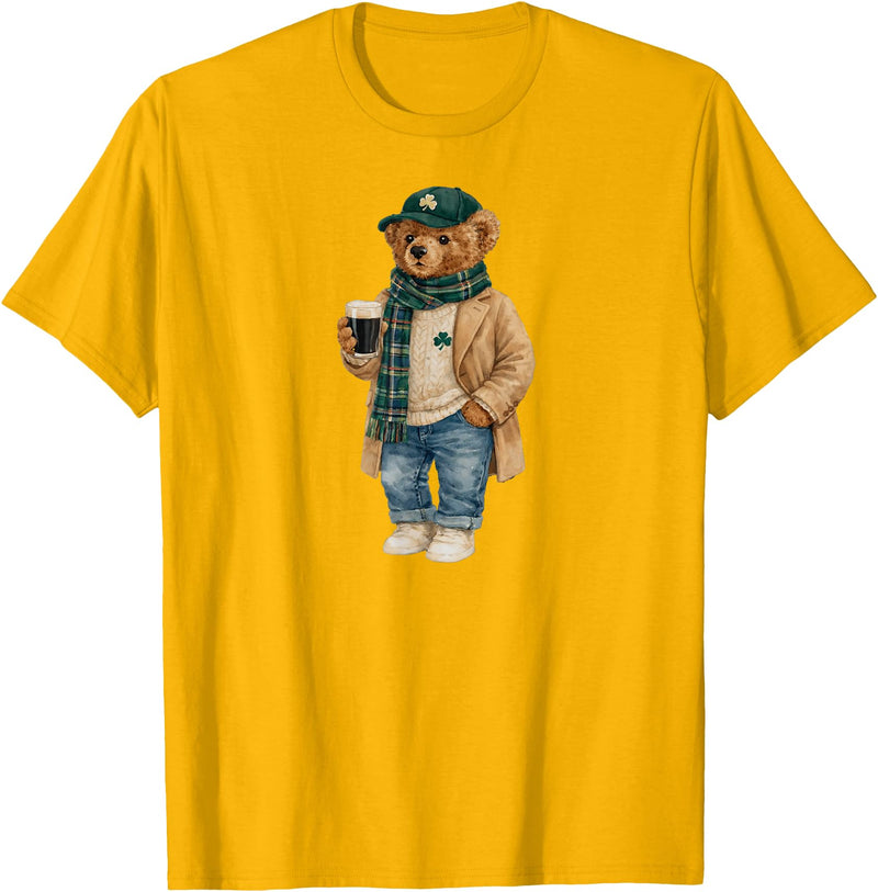 Lucky Teddy Bear St Patricks Day Irish t -shir t Lucky Teddy Bear St Patricks Day Irish T-Shirt - Golden Yellow