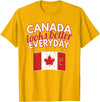 Cold North Canada Flag Apparel Co. Canada Looks Better Everyday Design Funny Canadian Flag T-Shirt - Golden Yellow