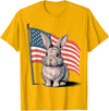 Rabbit USA Flag Easter T-Shirt in Golden Yellow
