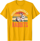 Cute Rabbit Lover Bunny Graphic T-Shirt in Golden Yellow