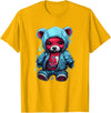 Teddy Bear Hoodie Street Style Urban Art Teddy Bear Hoodie Cool Street Style T-Shirt - Golden Yellow