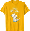Blueberry Clothing Baby Polar Bear Floating On Dandelion Seeds T-Shirt - Golden Yellow