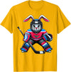 Funny Rabbit Hockey Bunny Easter Men Boy Kid Youth T-Shirt in Golden Yellow
