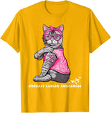 Nad-In October We Wear Pink Funny Cat Pink Ribbon In October We Wear Pink Breast Cancer T-Shirt