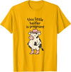 Funny Western Cow Pregnancy Announcement Thanksgiving Pregnancy Announcement Funny Cowgirl Mama to Be T-Shirt - Golden Yellow