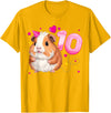 Birthday Girl by Content Design Studio 10th Birthday Girl 10 Years, Guinea Pig and Big Number 10 T-Shirt - Golden Yellow