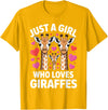 Giraffe Gift For Giraffe Lover Accessories & Stuff Cute Giraffe Art for Women Girls Giraffe Print Giraffe Lover T-Shirt - Golden Yellow