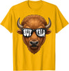 generic Buffalo with Sunglasses Wildlife Graphic for Men Women Kids T-Shirt - Golden Yellow