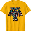 Tribal America Alaska Native American Indian Tlingit Eagle Bear Clan Spirit T-Shirt - Golden Yellow