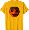 Imagine Graphics Creepy Vintage Halloween Pumpkin T-Shirt - Golden Yellow