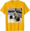 Hamster Deadlift Training Funny Cute Rat Weightlifting Meme T-Shirt - Golden Yellow
