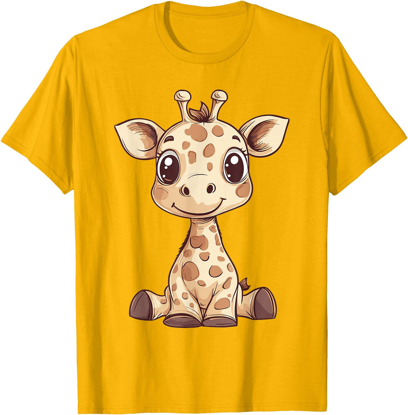 Cute Giraffe for Kids Design Kids Giraffe T-Shirt - Golden Yellow