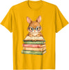 Reading Bunny Rabbit Glasses Book Bookworm Teacher Women T-Shirt in Golden Yellow