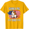 Funny Guinea Pigs Outfits Cavy US Flag 4th Of July Father's Day Guinea Pig Dad T-Shirt - Golden Yellow