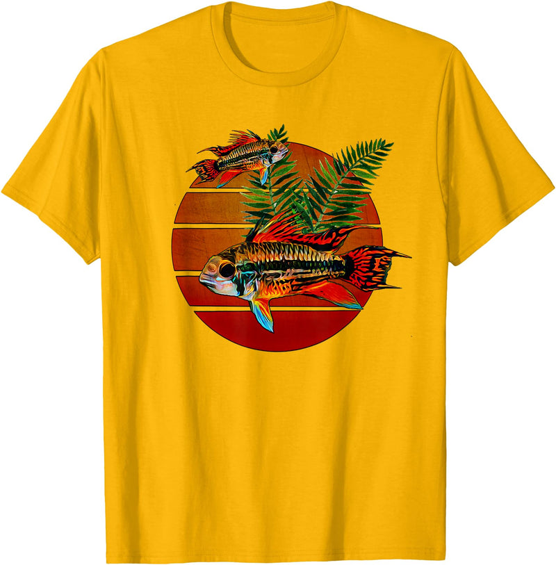 Dwarf Cichlids Tees Cockatoo Dwarf Cichlids Apistogramma Lover Aquarium Cichlids T-Shirt - Golden Yellow