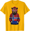 Cool Norwegian Roots Norway Norway Roots Bear Norge Norwegian Flag T-Shirt - Golden Yellow
