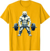 Fitness Polar Bear Gymer Bodybuilder Workout Gym Polar Bear Deadlift Weightlifting T-Shirt - Golden Yellow