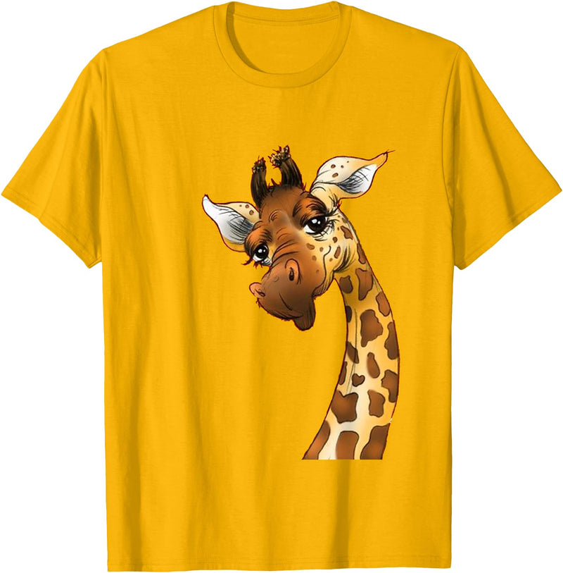 Funny giraffe t-shirt animal love zoo and safari Love giraffe Women wildlife giraffe Lovers tee for kids girl T-Shirt - Golden Yellow