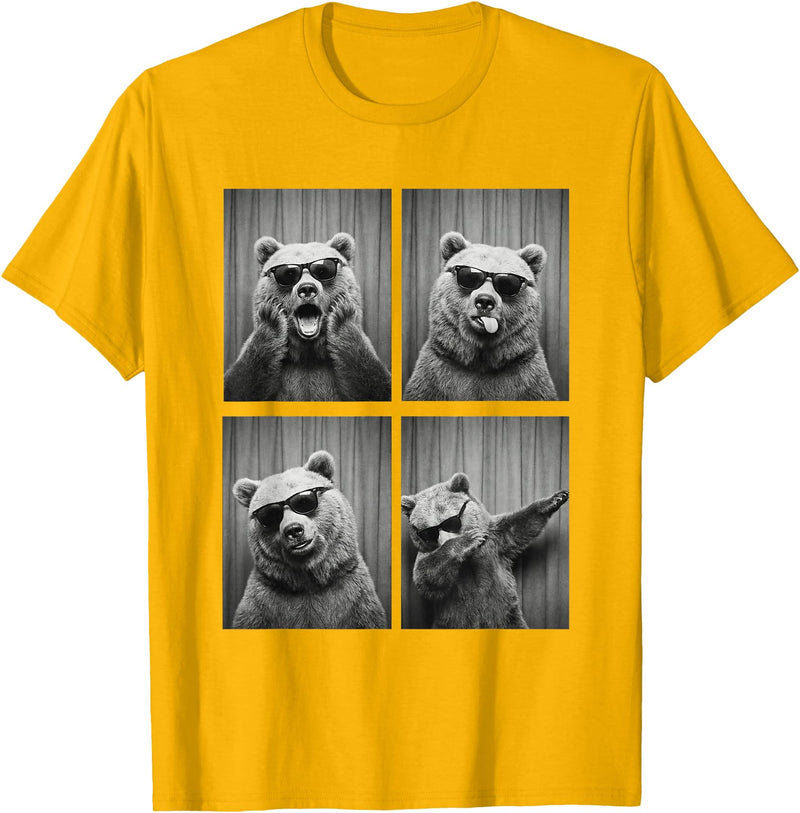 Funny Bear PhotoBooth Stuff Accessories & Gifts Bear PhotoBooth Sunglasses Funny Dab Bears Lover T-Shirt - Golden Yellow