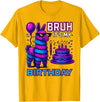 gaming gamer Birthday Llama Pinata Family Apparel Bruh It’s My Birthday Funny Llama Pinata Bday boy Kids Party T-Shirt - Golden Yellow