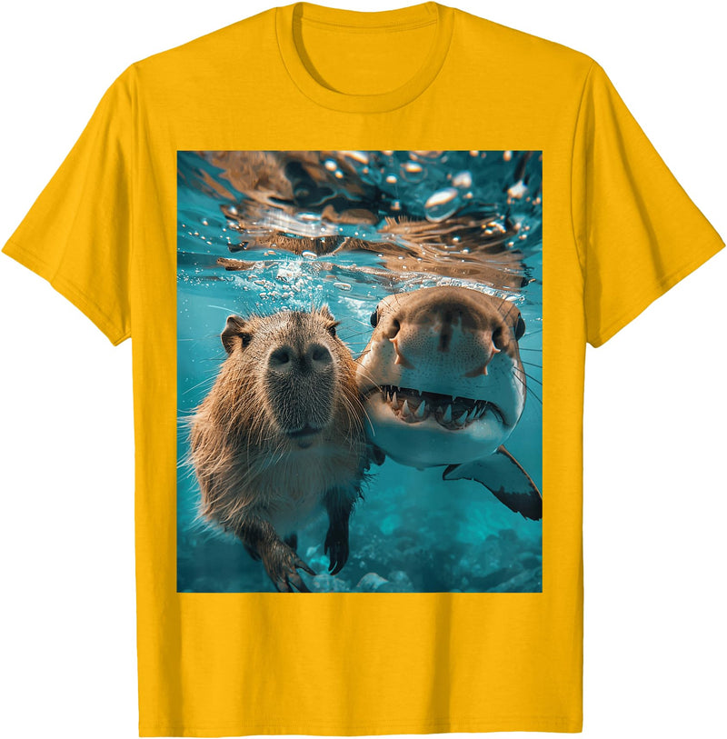 Funny Graphic Capybara Gift Ideas Funny Graphic Capybara T-Shirt - Golden Yellow