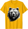 Forest Animal Art Bear Animal Art Portrait Wildlife Nature Artwork Drawing T-Shirt - Golden Yellow