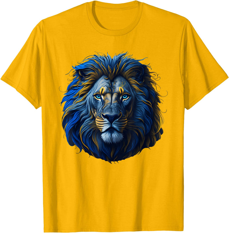 Lions, Astrology And Horoscope Tees Lion colorful lions King Of Animals From Africa T-Shirt - Golden Yellow